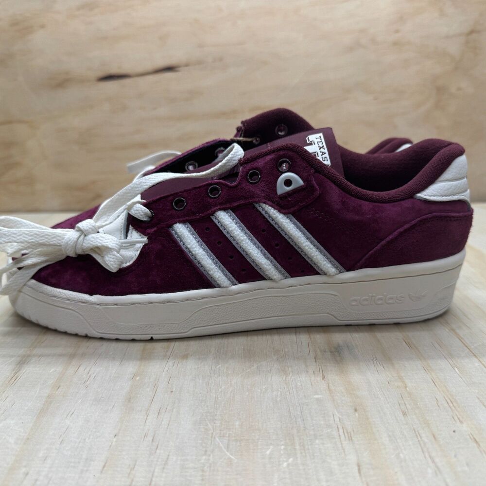 NEW Adidas Texas A&M Aggies NCAA Shoes Rivalry Low IE7702 Burgundy Sz 10 Mens